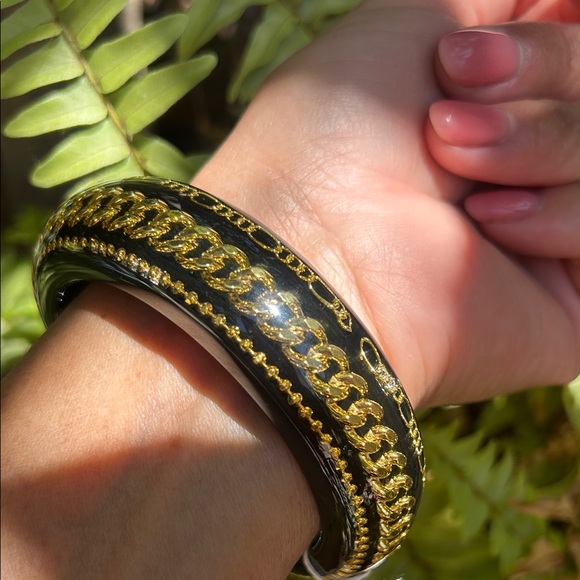 Park Lane Jewelry - Park Lane Black and Gold Bangle Bracelet